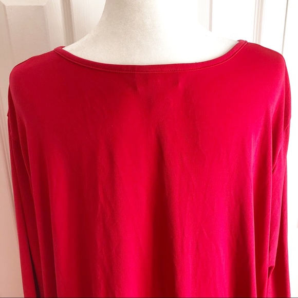 Avenue Stretch Red V-Neck Knit Top Size 26/28 - Picture 11 of 11